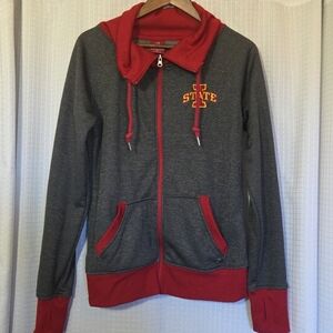 Iowa State Cyclones Gray Full Zipper Fleece Hoodie Size XL Colosseum Brand